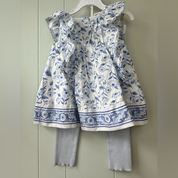 Cupcakes and Cashmere Blue Floral Dress Set With Pants - Picture 1 of 6